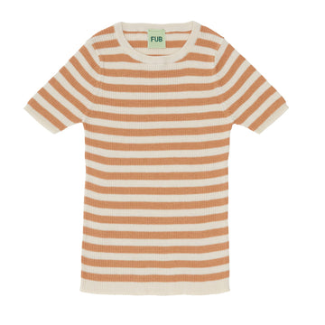 Rib Tee - ecru/apricot - FUB